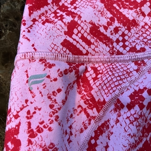 Large powerhold by Fabletics leggings. Red and pink snake print.  A340 - Picture 4 of 4